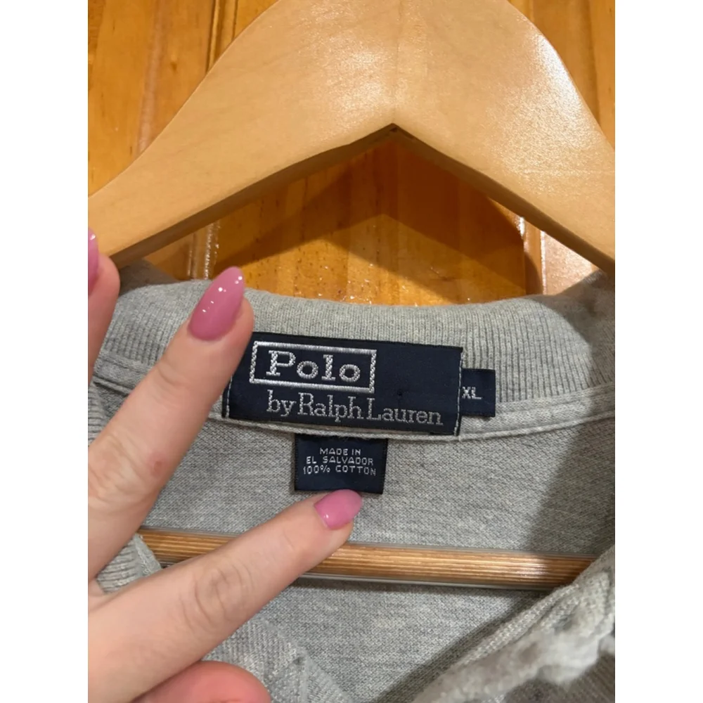 Polo Ralph Lauren Gray Long Sleeve Polo Shirt Pony Logo Cotton XL